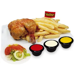 PROMO 1/4 de Pollo a la brasa + papas fritas + ensalada + cremas