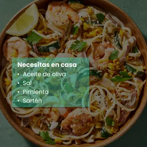 Kit: Espagueti cremoso con camarones al limón, maíz y zucchini