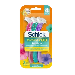 3 MAQUINAS PARA AFEITAR SCHICK QUATTRO 4 YOU X 4 HOJAS MUJER