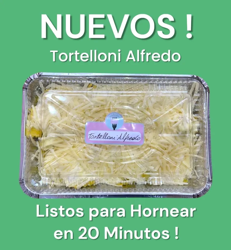 NUEVO! Bandeja Tortelloni Alfredo Parmesano / 4 porciones NUEVO! Bandeja Tortelloni Alfredo Parmesano / 4 porciones