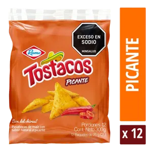 12 PASABOCAS DE MAIZ TOSTACOS RAMO PICANTES X 25 GRS 12 PASABOCAS DE MAIZ TOSTACOS RAMO PICANTES X 25 GRS
