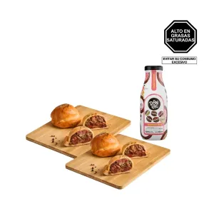 Pack (2 Empanada Parrillera + 1  Cafe Con Leche Entera Danlac Capuccino Bot 250 Ml)