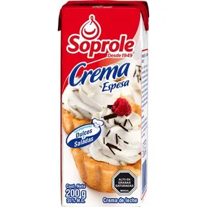 Crema espesa de leche 200 gr soprole