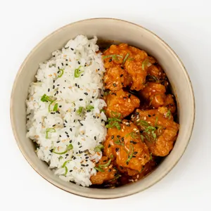 Spicy Korean Chicken + Arroz