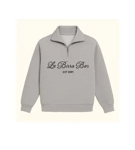 Polerón Gris cierre cuello "La Birra Bar" S