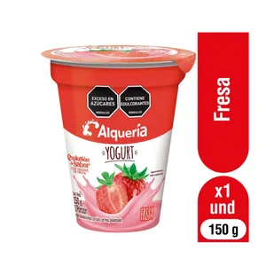 Yogurt alqueria fresa x 150 grs con trozos de fruta Yogurt alqueria fresa x 150 grs con trozos de fruta
