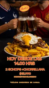 2 schops + Chorrillana
