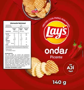 Papas Lays Ondas Picante X 140 Gr