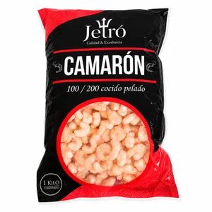 Camarón Crudo Pelado 100/200 Marca Jetro 1 Kilo