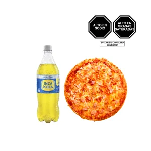Pack (1 Pizza Familiar Americana + 1 Inca Kola Sin Azúcar Pet x 1 Lt)