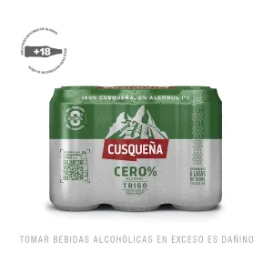 Cerveza Cusqueña Cero Sin Alcohol Trigo Six Pack Lata 355 ml