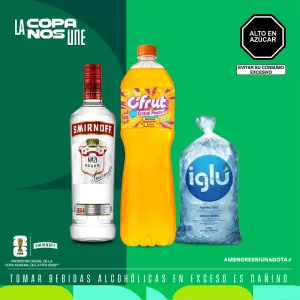Pack (1 Vodka Smirnoff Red 700ml + 1 Jugo Cifrut Citrus Punch 1.5 L + 1 Hielo)
