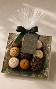 Plato cuadrado + 9 trufas surtidas