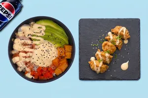 Poke Nikkei + Gyozas + Bebida 350cc