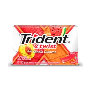 Chicle Trident X-Twist Sandia-Durazno X 13.5 Gr