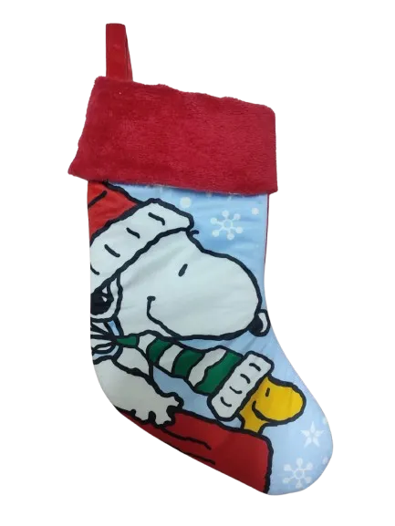 Bota Navideña de Terciopelo - SNOOPY CELESTE Bota Navideña de Terciopelo - SNOOPY CELESTE