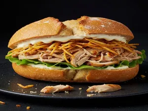 Sánguche de Pollo Deshilachado