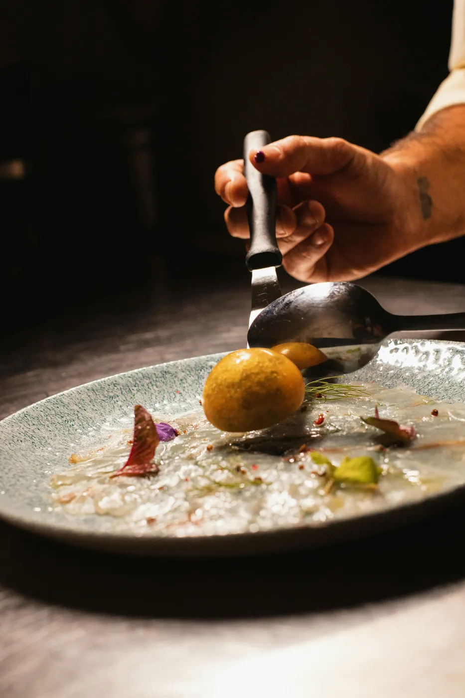 Detalle de un postre artesanal