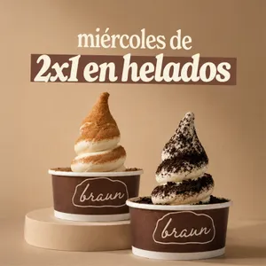 Miércoles de 2x1 Helado Mediano Vainilla