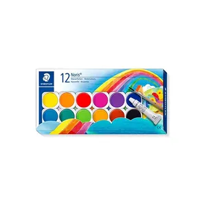 Acuarela 12 colores + pincel y extra de color blanco Staedtler