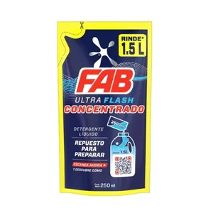 Detergente liquido fab ultra flash concentrado x 250 ml