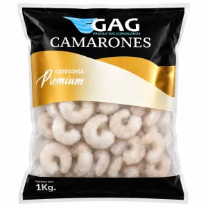 Camaron Premium  Crudo Pelado 36/40 Marca GAG 1 Kilo