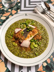 Merluza con quinoto verde