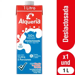 LECHE ALQUERIA DESLACTOSADA 50% MENOS GRASA 1000ML TETRA PAK LECHE ALQUERIA DESLACTOSADA 50% MENOS GRASA 1000ML TETRA PAK