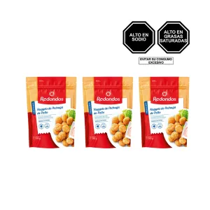 Pack (3 Nuggets Pechuga de Pollo Redondos Bolsa x 12 und)
