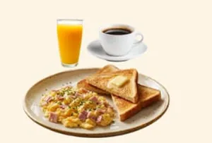 Huevos Revueltos, Café y Jugo