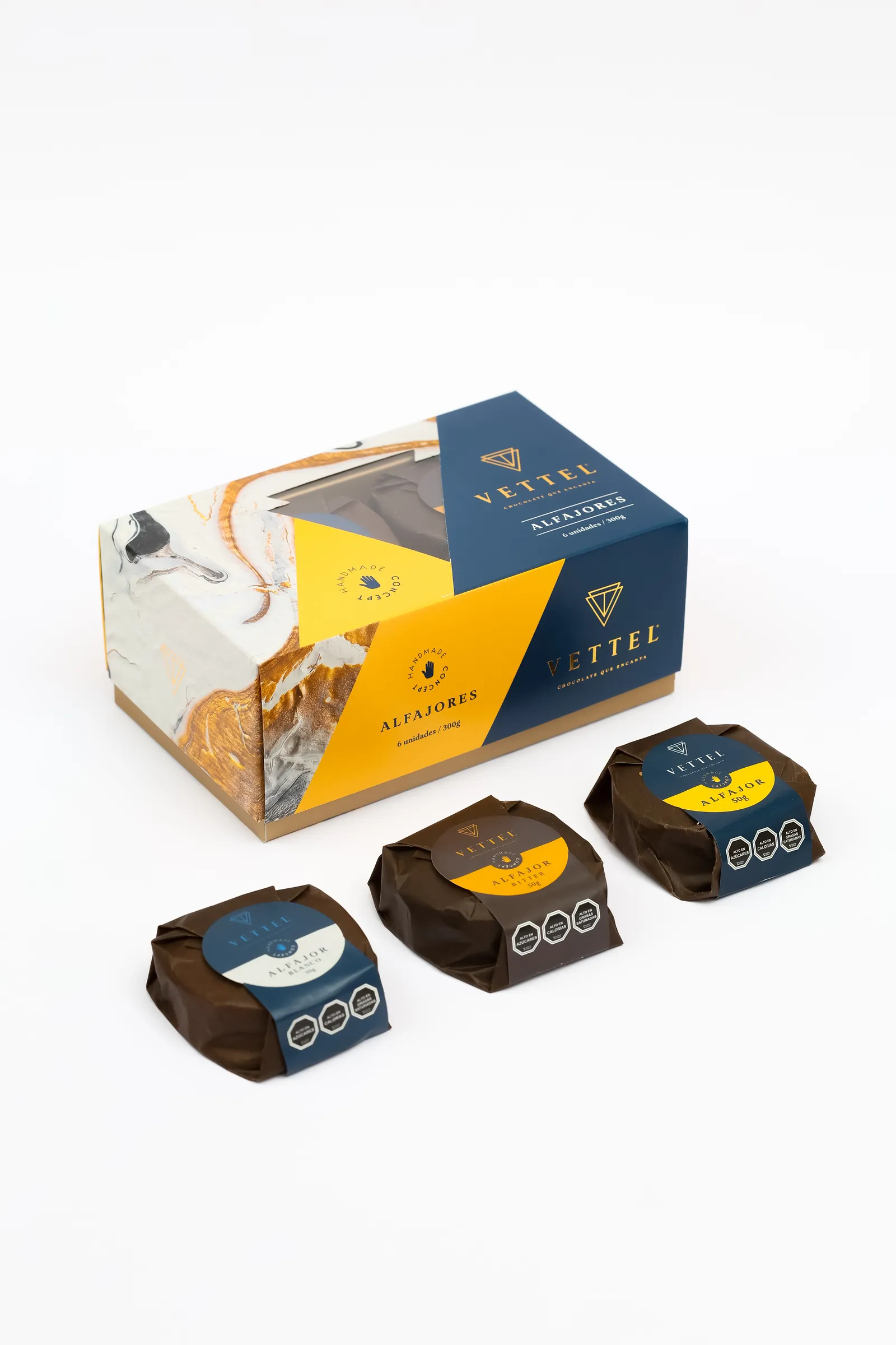 Caja Alfajor Artesanal Mix 6 Unidades - Vettel Chocolates