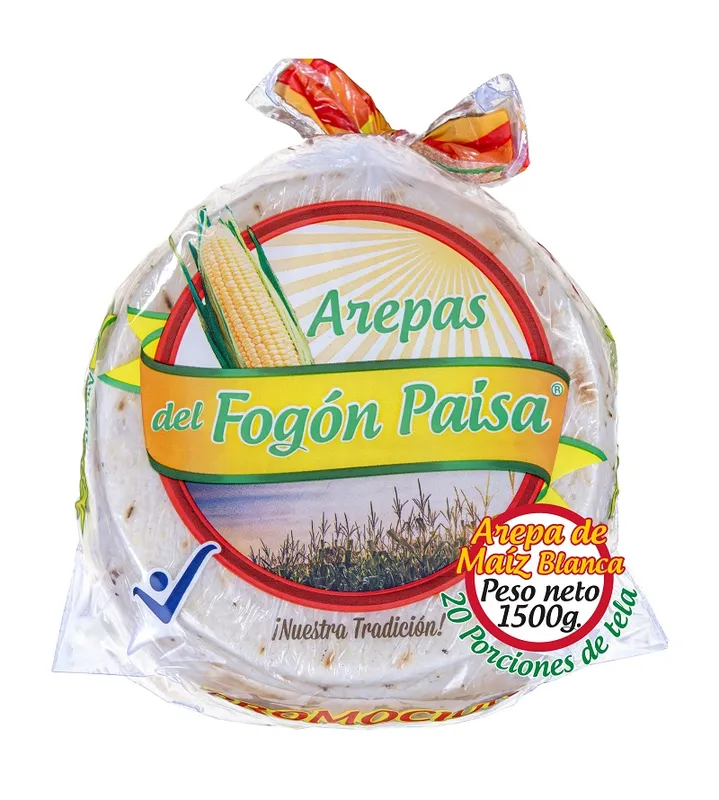 Arepa del fogon paisa maiz blanco 20 und x 1500 gr promoción
