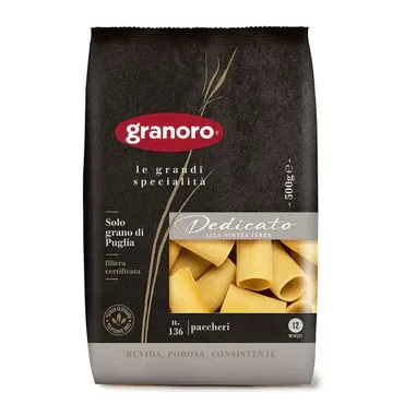 Paccheri dedicato N°136 GRANORO 500g Paccheri dedicato N°136 GRANORO 500g