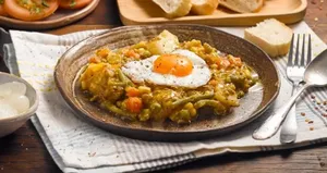 Charquicán con Huevo Frito