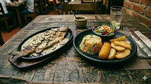 Trucha en salsa de champiñones