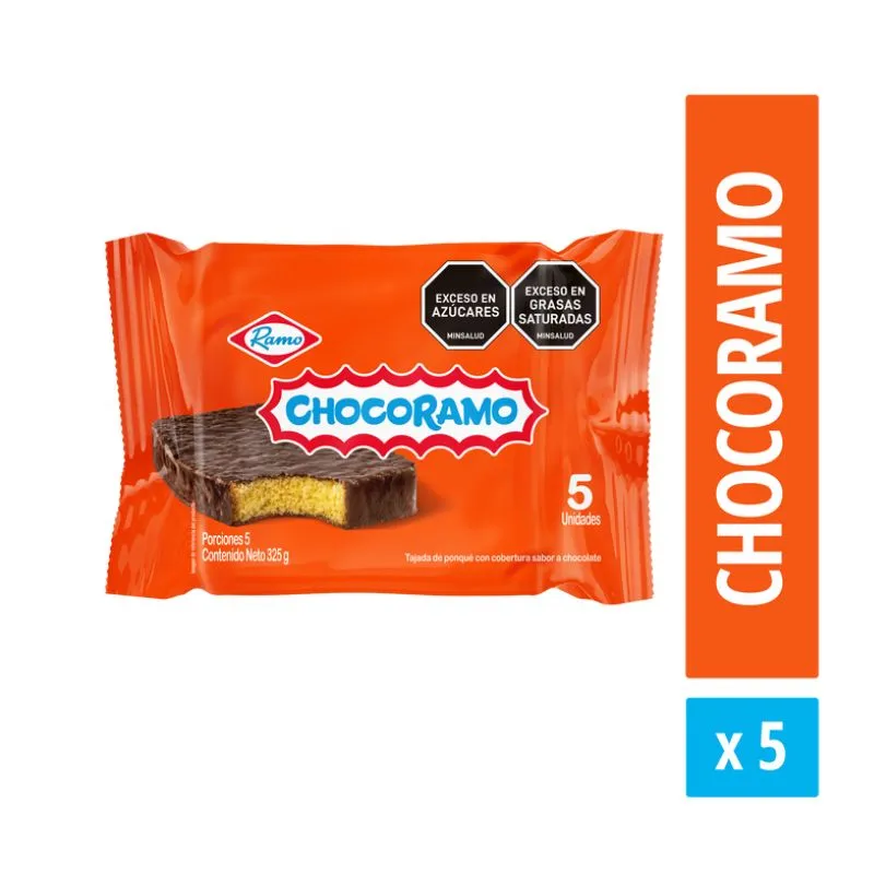 5 PONQUE CUBIERTO CHOCOLATE CHOCORRAMO X 65 GRS 5 PONQUE CUBIERTO CHOCOLATE CHOCORRAMO X 65 GRS