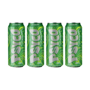 Pack (4 Rtd Psyco Green Apple 473 Ml)