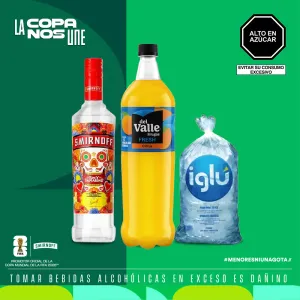 Pack (Vodka Tamarindo 700ml + Jugo frugos fresh 1.5lt + Hielo Iglú Bolsa 1.5 Kg)