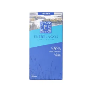 1042- Tableta chocolate bitter 58% cacao sin azúcar 60 gr