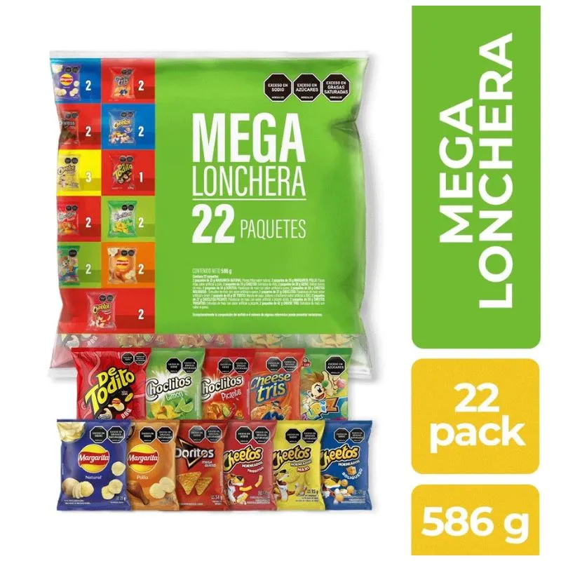Mega lonchera frito lay x 586 grs 22 und