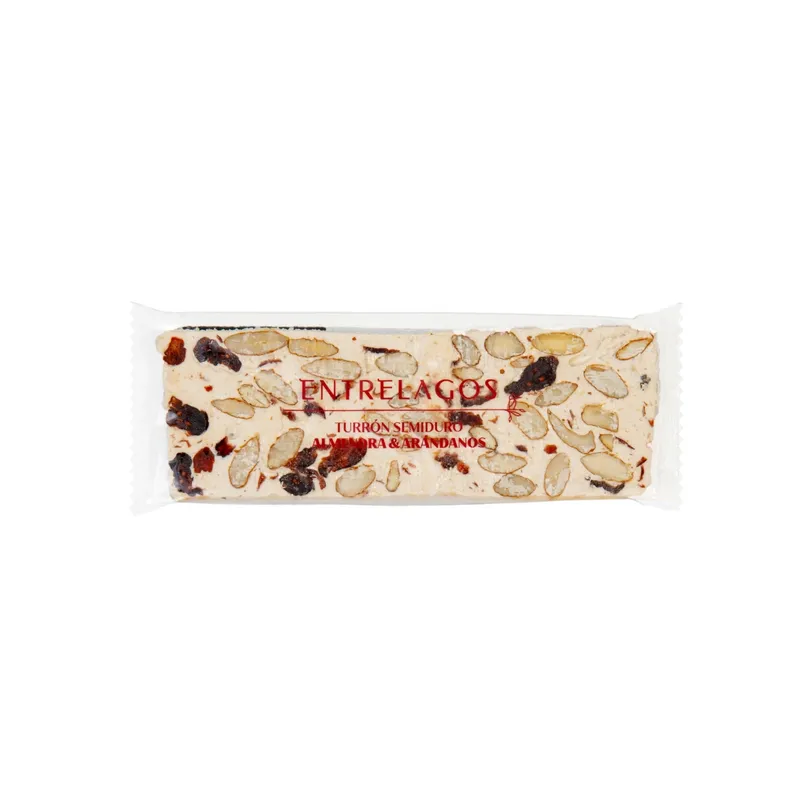 474 - Turrón semiduro almendra arándano 80 gr.