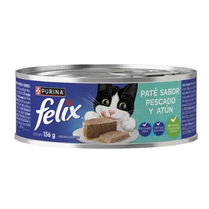 ALIMENTO HUMEDO FELIX PATE PESCADO Y ATUN X 156 GRS LATA