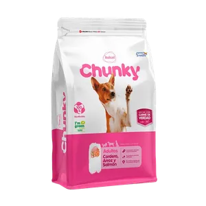 CONCENTRADO CHUNKY CORDERO ARROZ Y SALMON X 12 KGS ADULTO
