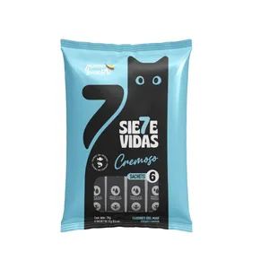 6 SNACK CREMOSO GATOS SIETE VIDAS 13G PESCADO Y CAMARON