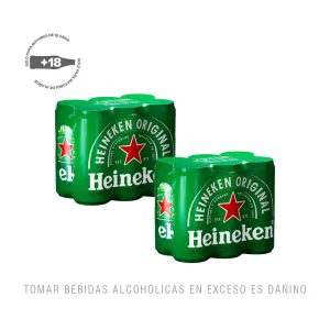 Pack (2 Cerveza Heineken Sixpack Lata x 310 Ml)