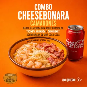 Cheesebonara Camarón & Bebida