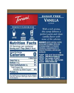 Sugar Free Sirope de Vainilla