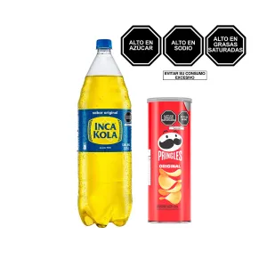 Pack (1 Papas Pringles Original X 104 Gr+ 1 Gaseosa Inca Kola X 2.25 Lt)