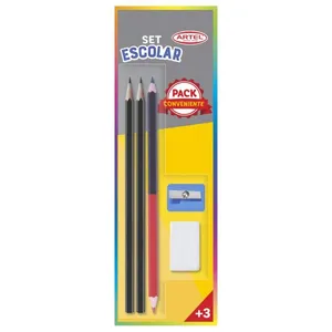 BL:Set goma+grafito tri+bicolor+sacap