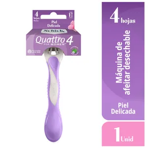 MAQUINA DE AFEITAR SCHICK QUATTRO 4 FOR WOMEN SENSIBLE 1UNI MAQUINA DE AFEITAR SCHICK QUATTRO 4 FOR WOMEN SENSIBLE 1UNI
